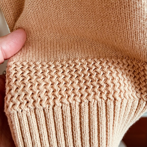 Joie Women's Cotton Peach Pink V-Neck Short Bat Sleeves Knit Sweater Size US XL - Picture 11 of 16